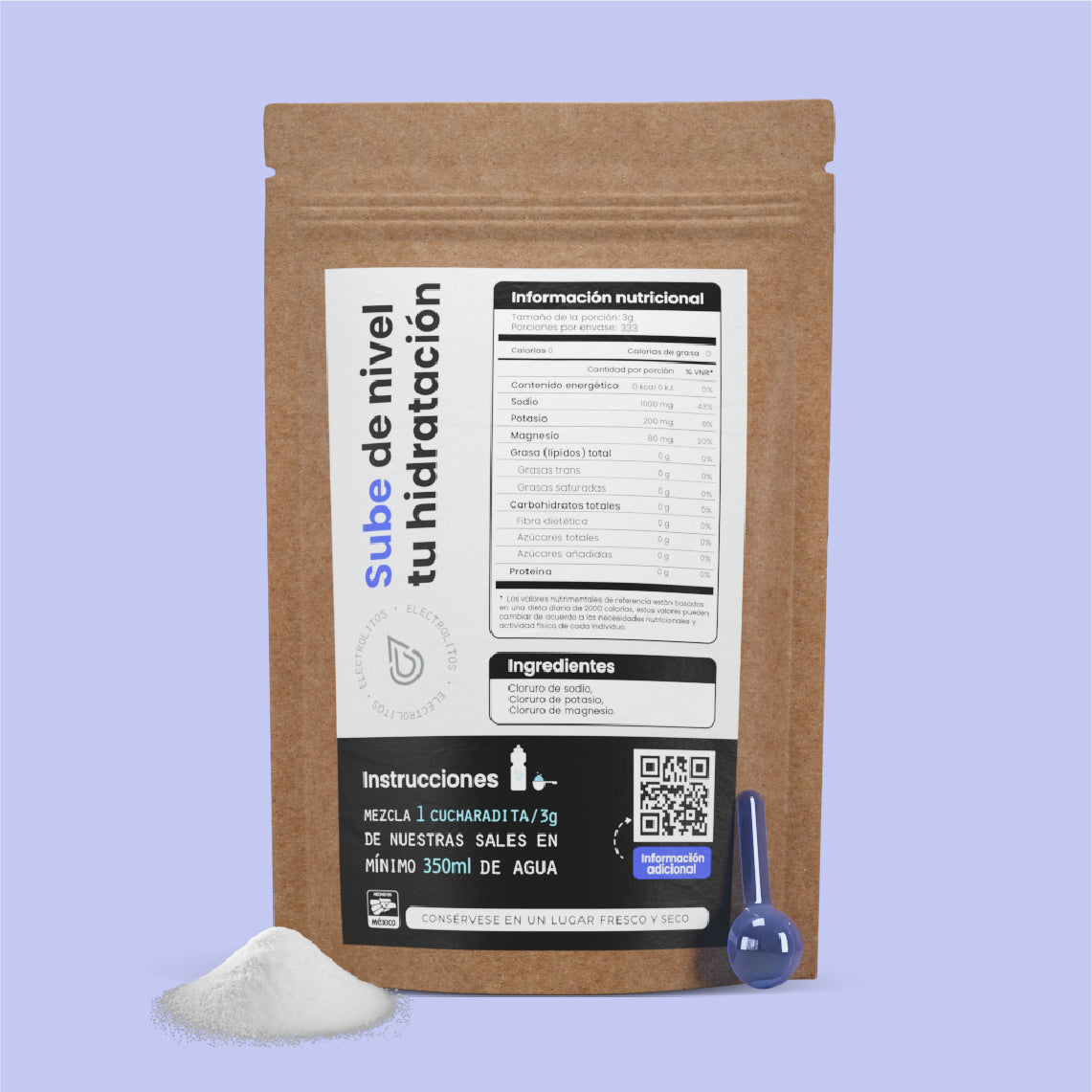 Electrolitos sin aditivos, colorantes ni saborizantes