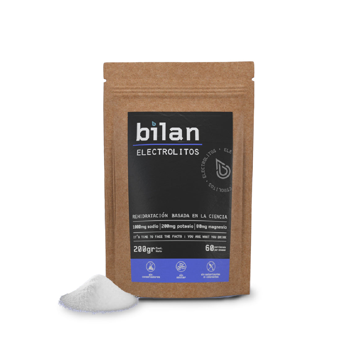 Electrolitos sin aditivos, colorantes ni saborizantes